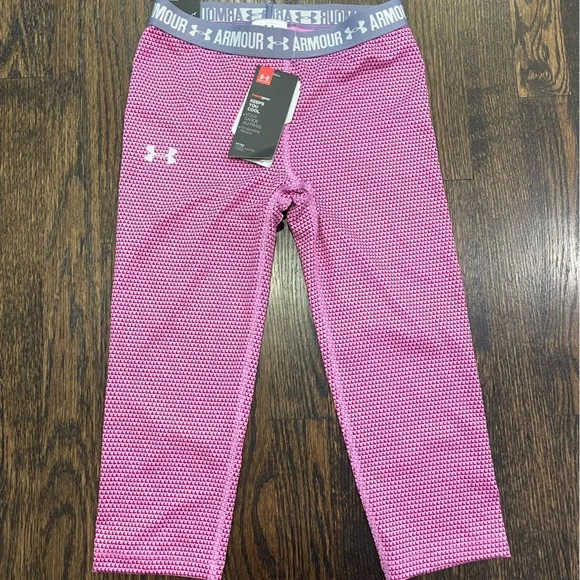 Under Armour girls pink athletic legging crops - Picture 1 of 2